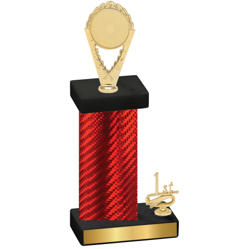 Accented Single Red Carbon Fiber First Place Insert Trophy