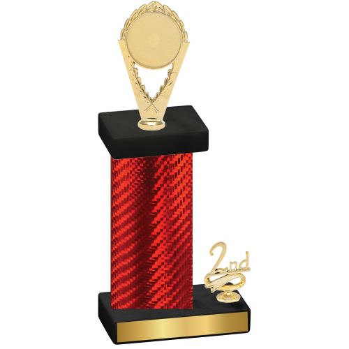 Accented Single Red Carbon Fiber Second Place Insert Trophy