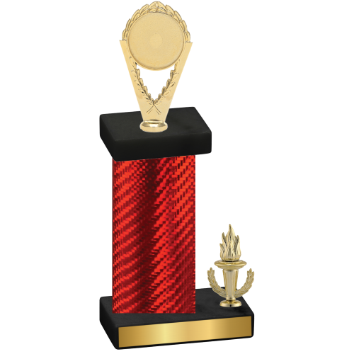 Accented Single Red Carbon Fiber Victory Insert Trophy