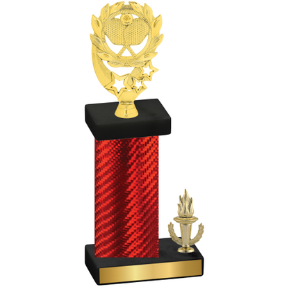 Accented Single Red Carbon Fiber Victory Pickleball Trophy