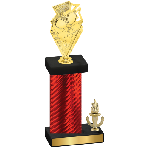 Accented Single Red Carbon Fiber Victory Pickleball Trophy