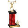 Accented Single Red Carbon Fiber Fourth Place Weights Trophy