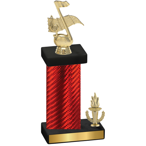 Accented Single Red Carbon Fiber Victory Music Trophy