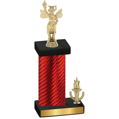 Accented Single Red Carbon Fiber Victory Academics Trophy