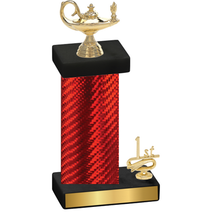 Accented Single Red Carbon Fiber First Place Academics Trophy