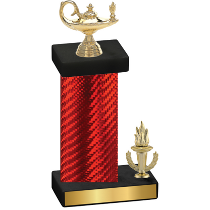 Accented Single Red Carbon Fiber Victory Academics Trophy