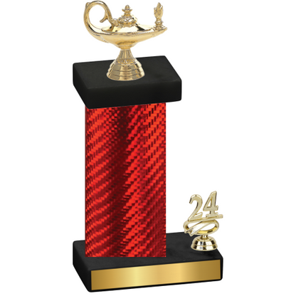 Accented Single Red Carbon Fiber Year Academics Trophy