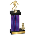 Accented Single Purple Carbon Fiber Victory Soccer Trophy