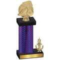 Accented Single Purple Carbon Fiber Victory Soccer Trophy