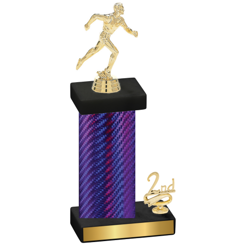 Accented Single Purple Carbon Fiber Second Place Running Trophy