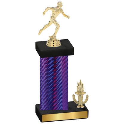 Accented Single Purple Carbon Fiber Victory Running Trophy