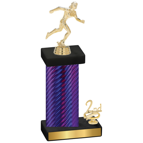 Accented Single Purple Carbon Fiber Second Place Running Trophy