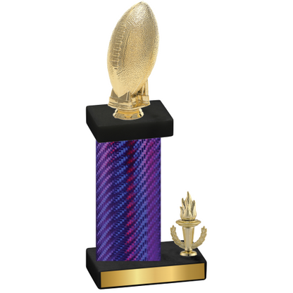 Accented Single Purple Carbon Fiber Victory Football Trophy