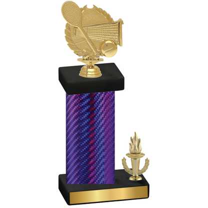 Accented Single Purple Carbon Fiber Victory Tennis Trophy