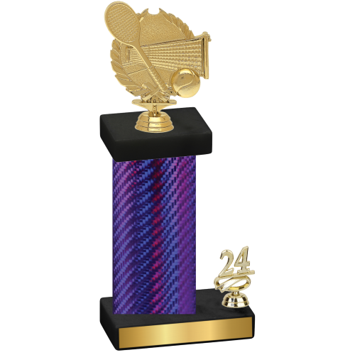 Accented Single Purple Carbon Fiber Year Tennis Trophy