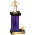 Accented Single Purple Carbon Fiber First Place Wrestling Trophy