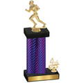 Accented Single Purple Carbon Fiber Fourth Place Football Trophy