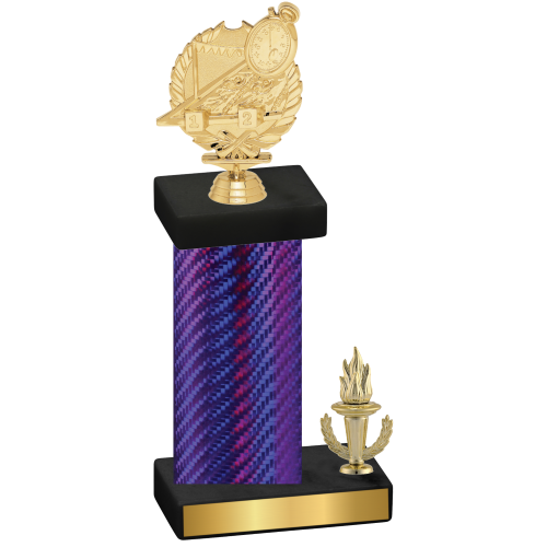 Accented Single Purple Carbon Fiber Victory Swimming Trophy