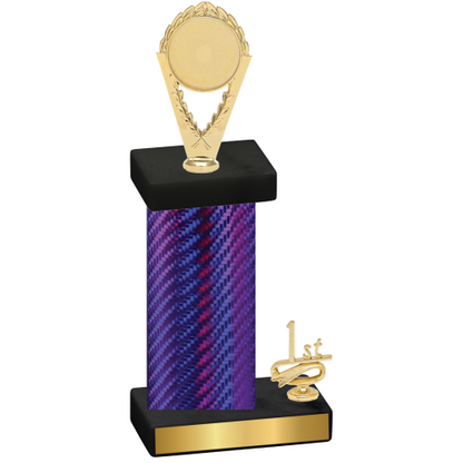 Accented Single Purple Carbon Fiber First Place Insert Trophy