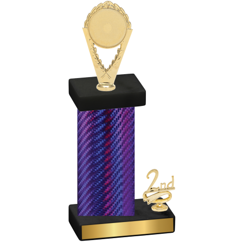 Accented Single Purple Carbon Fiber Second Place Insert Trophy