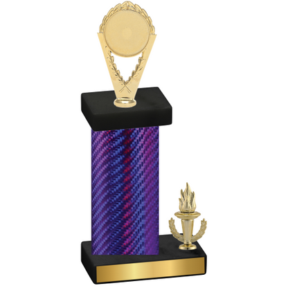 Accented Single Purple Carbon Fiber Victory Insert Trophy