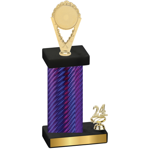 Accented Single Purple Carbon Fiber Year Insert Trophy