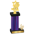 Accented Single Purple Carbon Fiber Fourth Place Pickleball Trophy