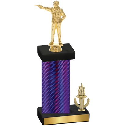 Accented Single Purple Carbon Fiber Victory Shooter Trophy