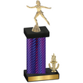 Accented Single Purple Carbon Fiber Victory Skater Trophy