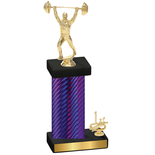 Accented Single Purple Carbon Fiber First Place Weights Trophy