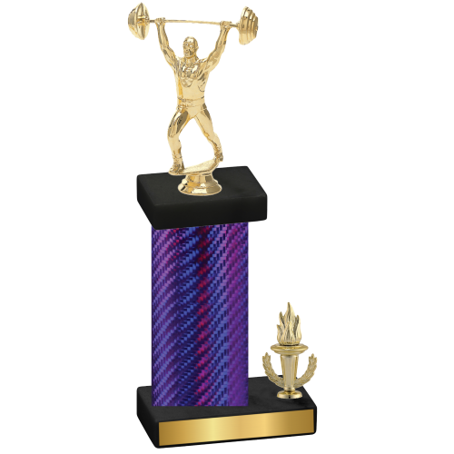 Accented Single Purple Carbon Fiber Victory Weights Trophy