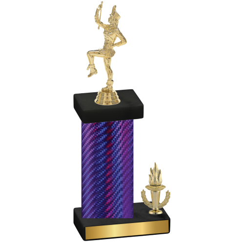 Accented Single Purple Carbon Fiber Victory Majorette Trophy