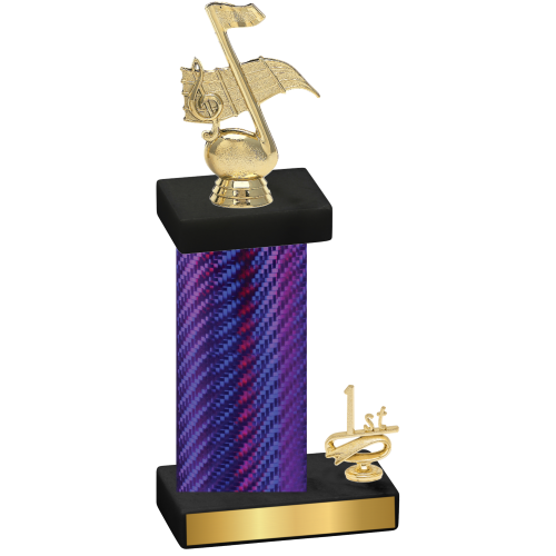 Accented Single Purple Carbon Fiber First Place Music Trophy