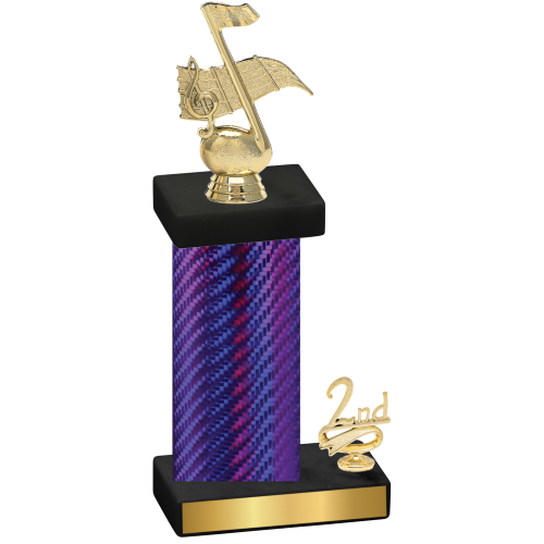 Accented Single Purple Carbon Fiber Second Place Music Trophy