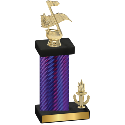 Accented Single Purple Carbon Fiber Victory Music Trophy