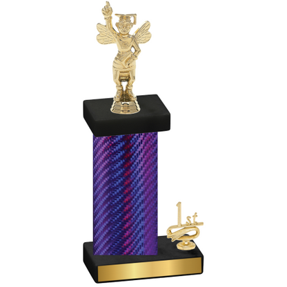 Accented Single Purple Carbon Fiber First Place Academics Trophy