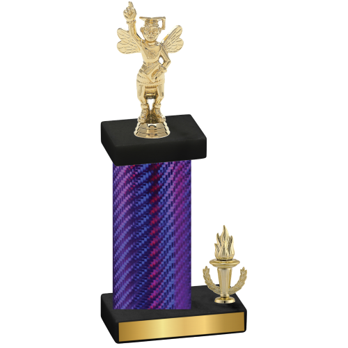 Accented Single Purple Carbon Fiber Victory Academics Trophy