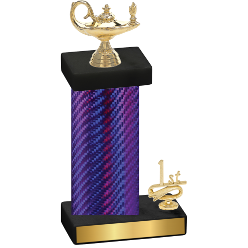 Accented Single Purple Carbon Fiber First Place Academics Trophy