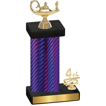 Accented Single Purple Carbon Fiber Fourth Place Academics Trophy