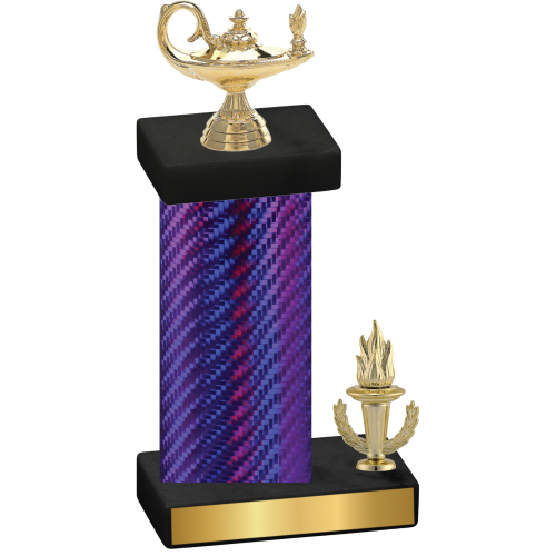 Accented Single Purple Carbon Fiber Victory Academics Trophy