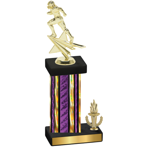 Accented Single Purple Glacier Victory Football Trophy