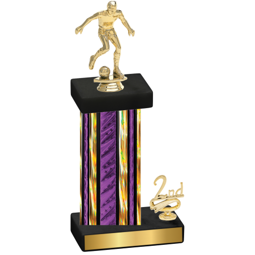 Accented Single Purple Glacier Second Place Soccer Trophy