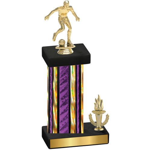 Accented Single Purple Glacier Victory Soccer Trophy