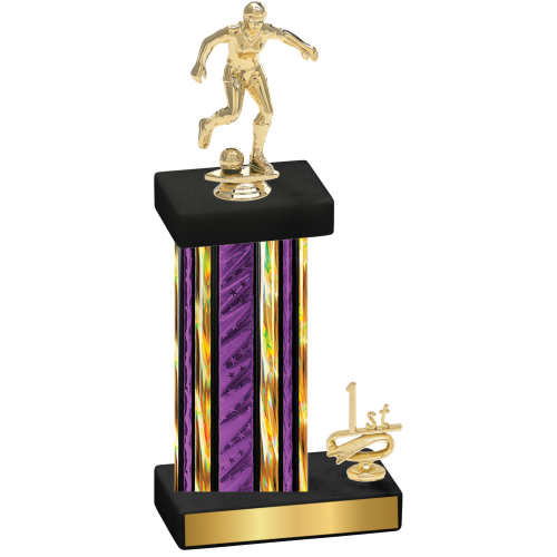 Accented Single Purple Glacier First Place Soccer Trophy