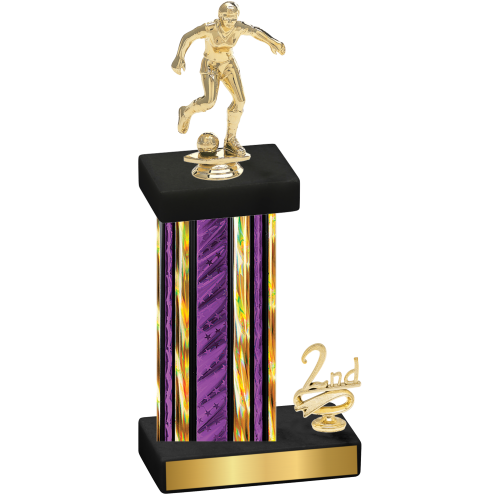 Accented Single Purple Glacier Second Place Soccer Trophy