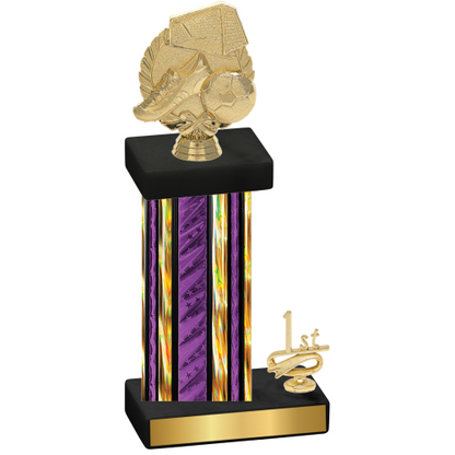 Accented Single Purple Glacier First Place Soccer Trophy