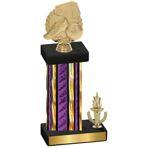 Accented Single Purple Glacier Victory Soccer Trophy