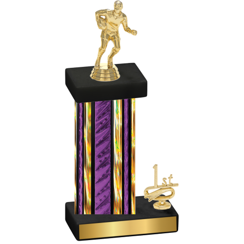 Accented Single Purple Glacier First Place Rugby Trophy