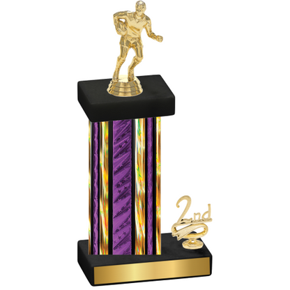 Accented Single Purple Glacier Second Place Rugby Trophy