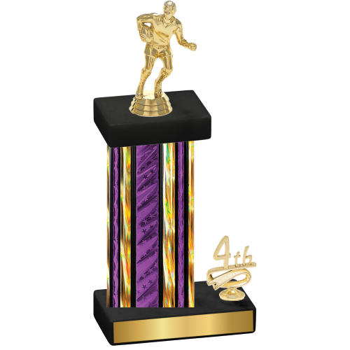 Accented Single Purple Glacier Fourth Place Rugby Trophy